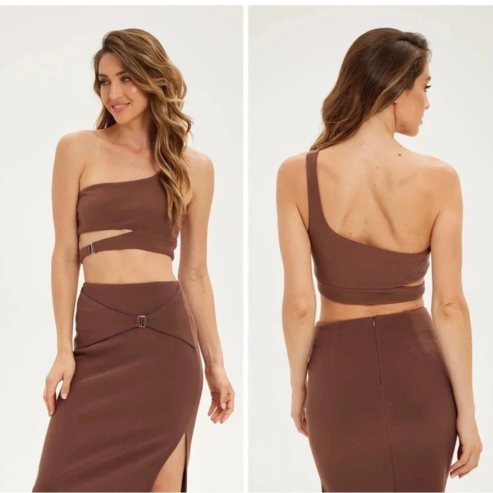 Bec + Bridge Ivy Asym Top - One Shoulder Asymmetrical Crop Top - Party Summer